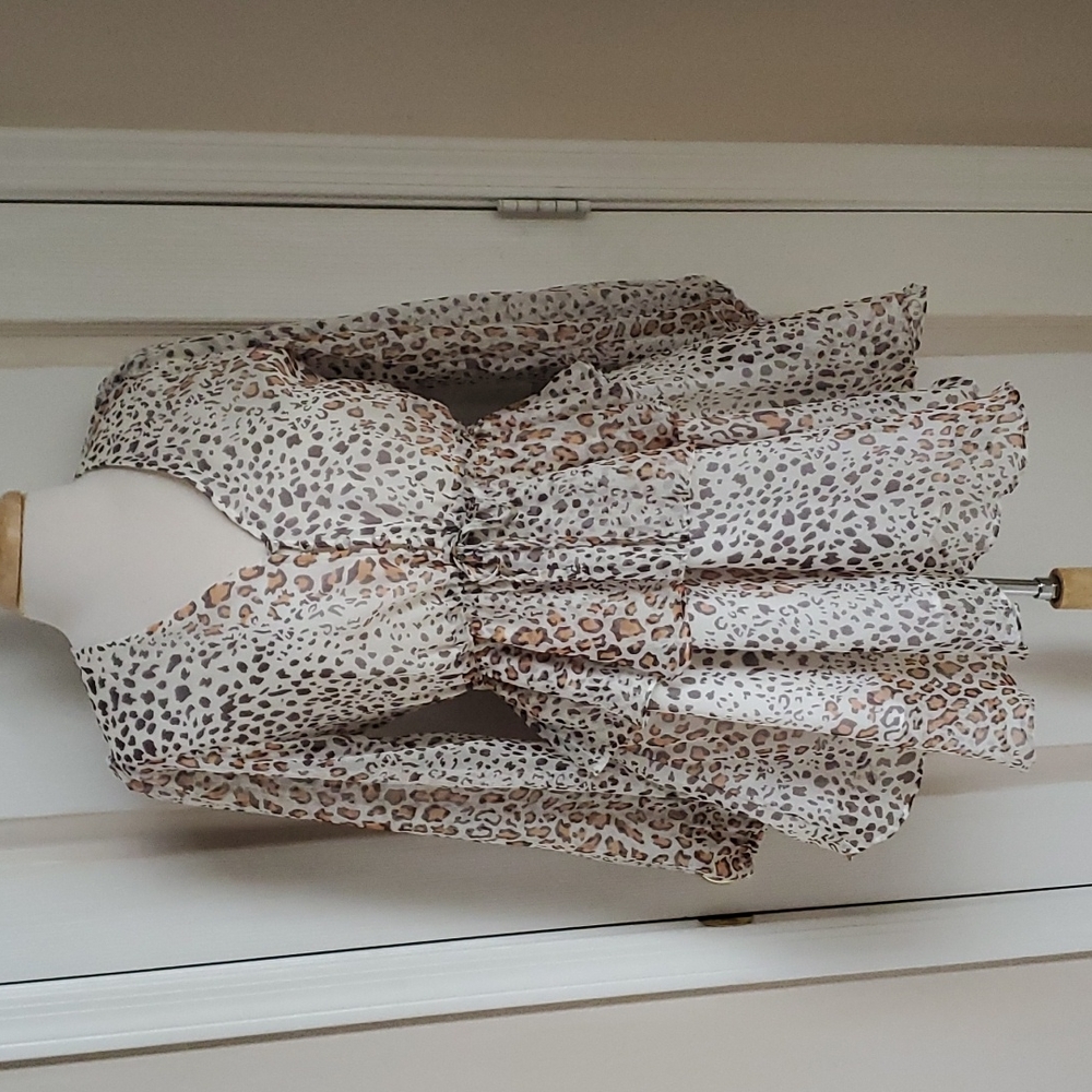 Leopard Ruffle Dress nwot